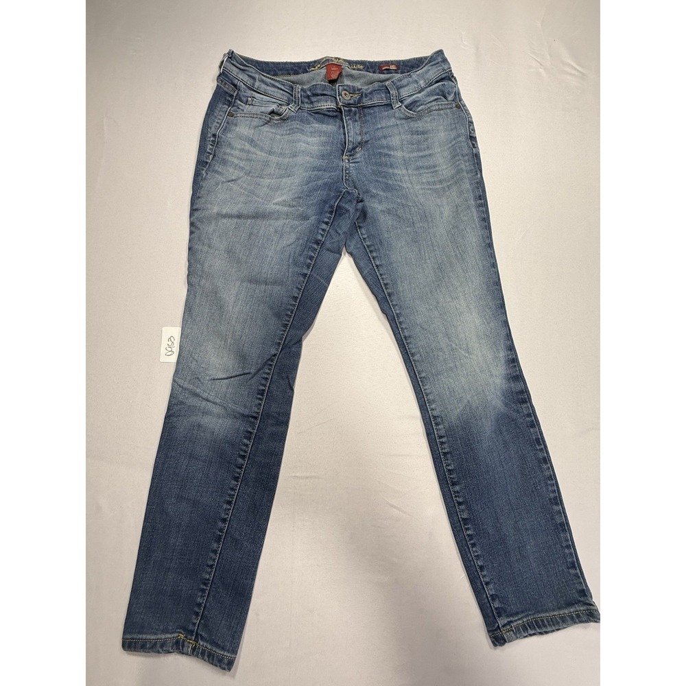 Arizona Jean Co. Womens Skinny Jeans Blue Medium Wash Logo 5-Pocket Size 9
